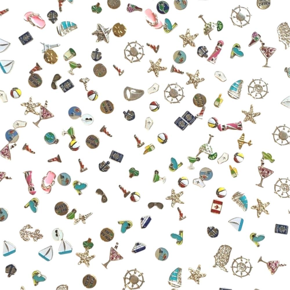 Lot 100+ Floating Locket Jewelry 7mm Charms Travel Vacation Beach Cruise USA New